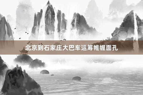北京到石家庄大巴车运筹帷幄面孔