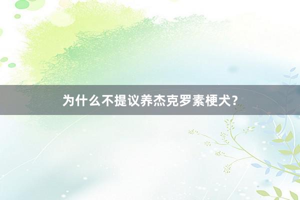 为什么不提议养杰克罗素梗犬？